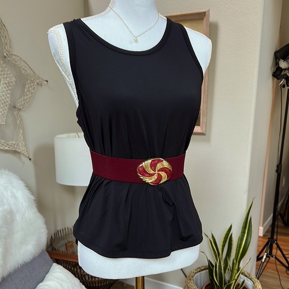 Vintage 80s Day Lor Stretch Large Buckle Belt - Picture 4 of 5